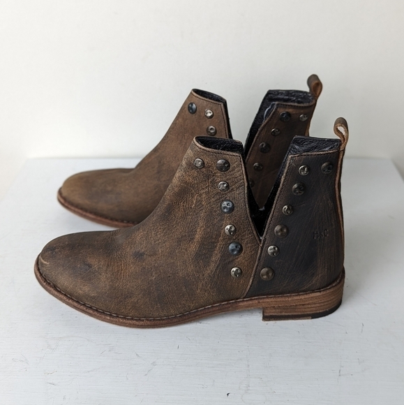 Musse & Cloud Anthropolgie Coaster Leather Rivet Studded Ankle Booties - Picture 2 of 7